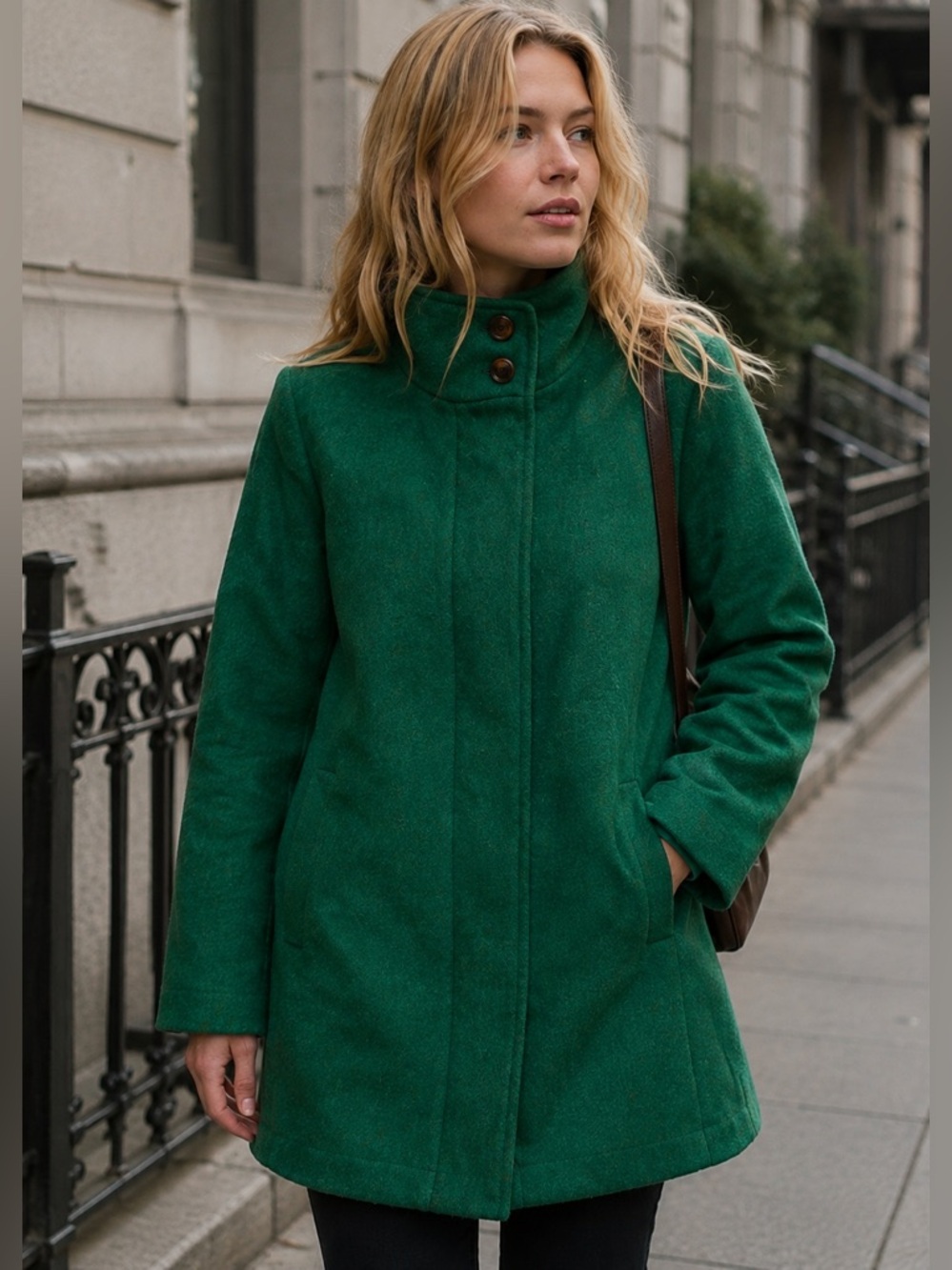 J Crew Petite City Wool Coat Emerald Green